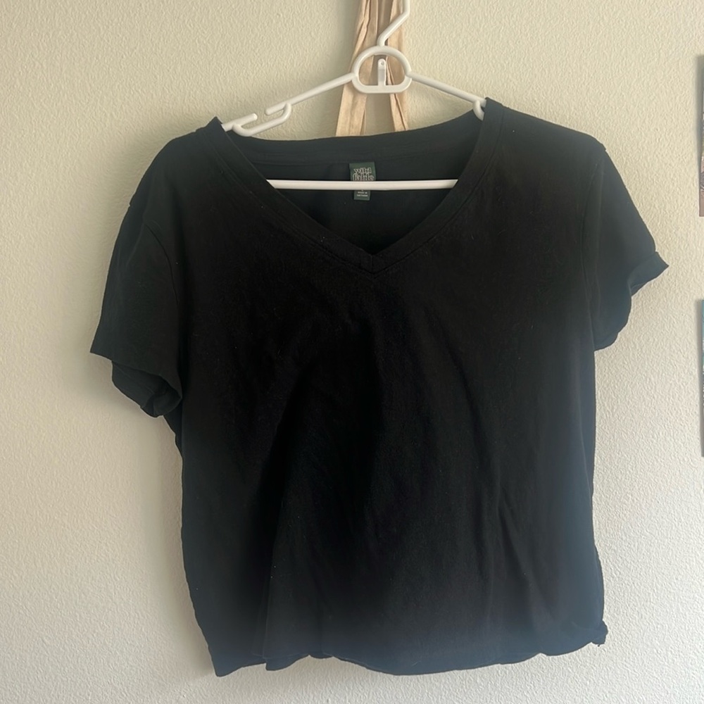 Black V neck top